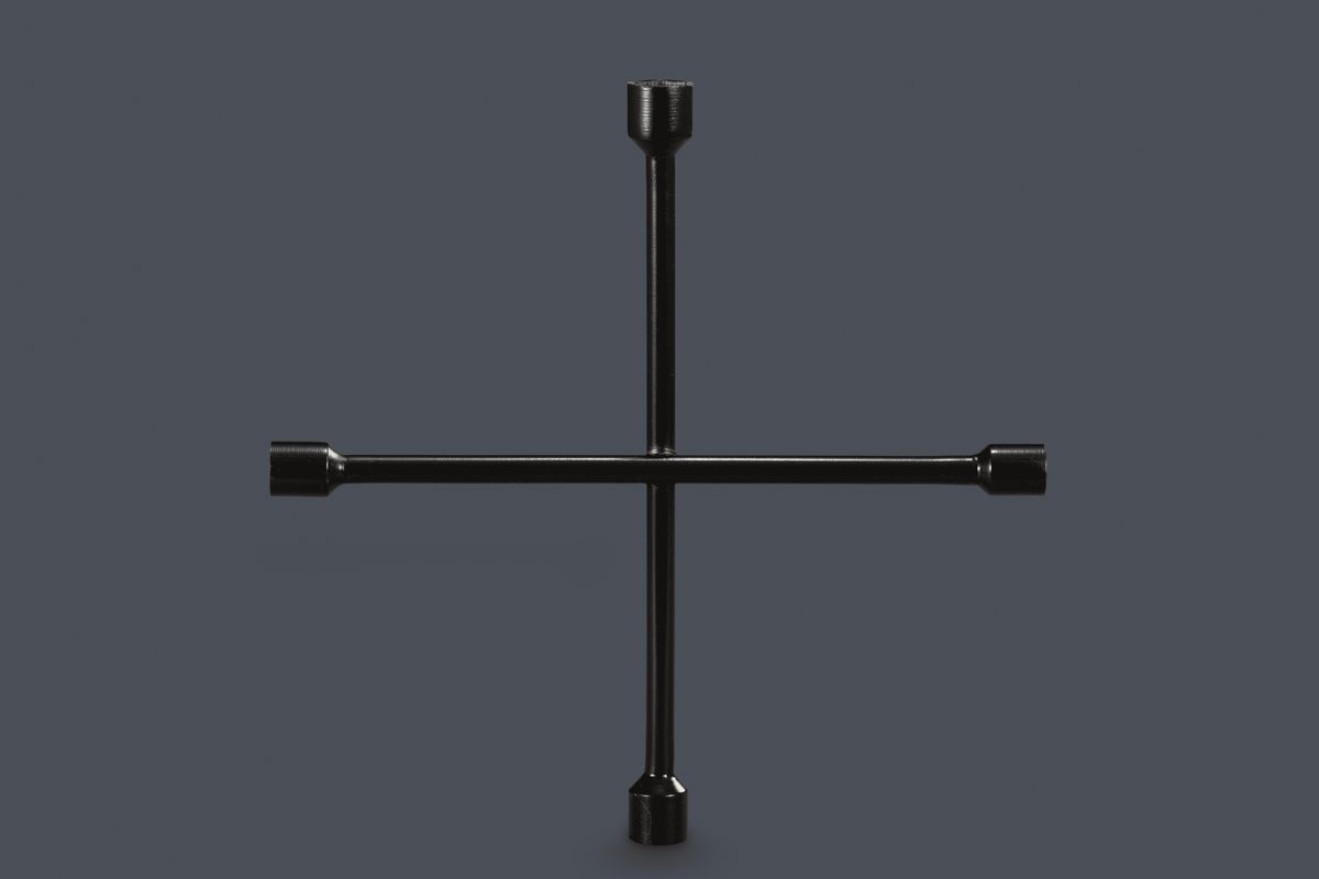 Llave Saca Rueda Cruz Reforzada 14 Pulgadas Negra QKL